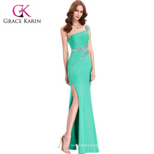 Grace Karin Sexy One Shoulder Sequins Stretchy Long Split Leg Robe de soirée formelle Robes de soirée CL6062-6 #